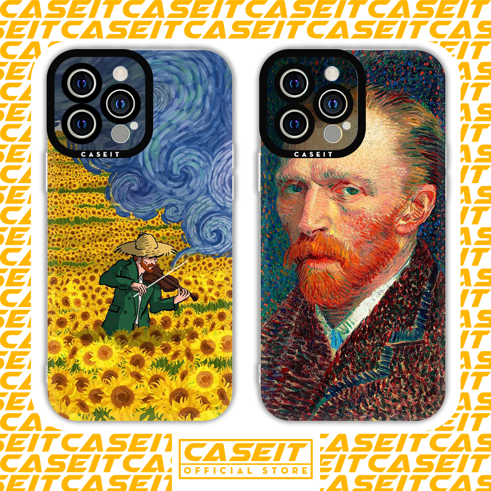 Ốp lưng iphone cạnh vuông Caseit Van Gogh hội họa ấn tượng aesthetic 8/8plus/x/xs/11/12/13/14/pro/max/plus/promax