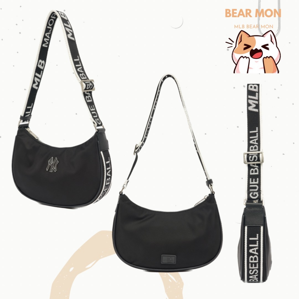 Túi MLB Basic Nylon Adjustable Hobo Bag Boston Red Sox 3Abqs033N Màu vàng đen xanh