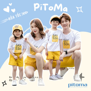 Áo gia đình 3 4 5 người đồ đôi mẹ và bé thun cotton dày dặn mẫu đồng phục gia đình SAY YES PITOMA