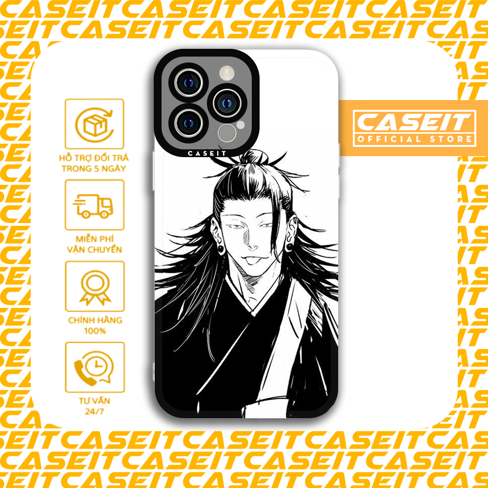 Ốp lưng iphone cạnh vuông Caseit Jujutsu Kaisen Gojo Satoru và Getou anime 8plus/x/xs/11/12/13/14/pro/max/plus/promax