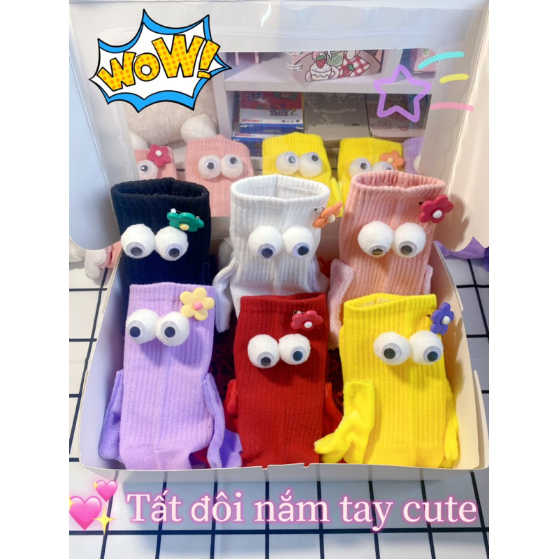 Tất nắm tay nam châm siêu đáng yêu cho người yêu,crush,bạn thân