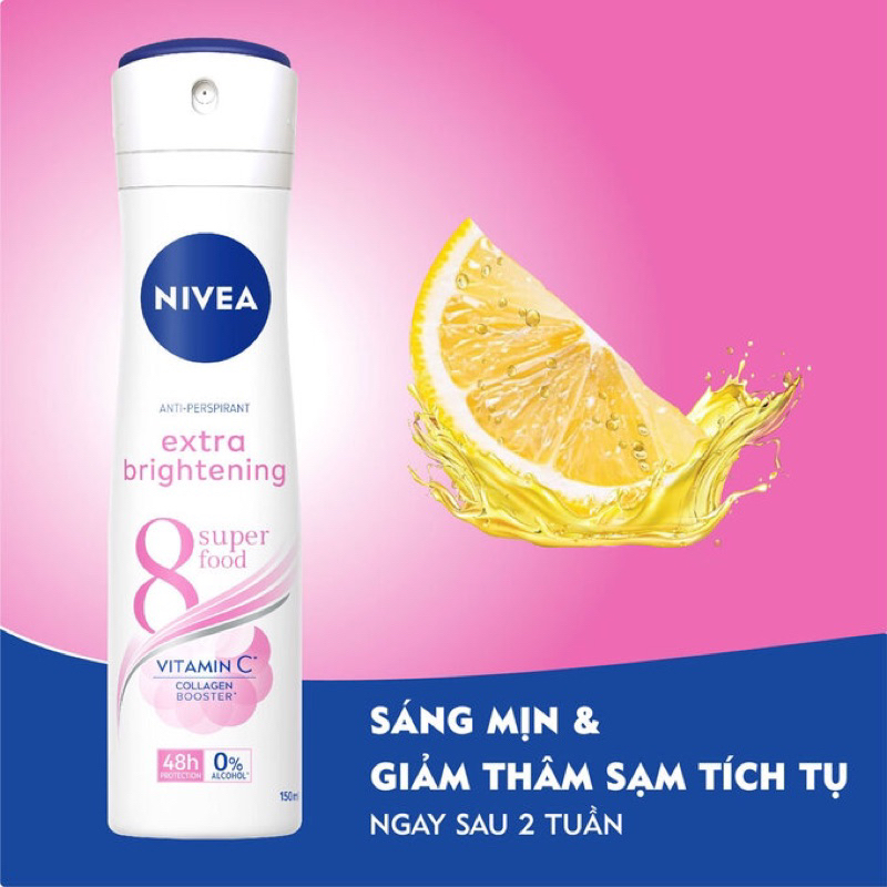 XỊT NGĂN MÙI NIVEA EXTRA BRIGHTENING 150ML