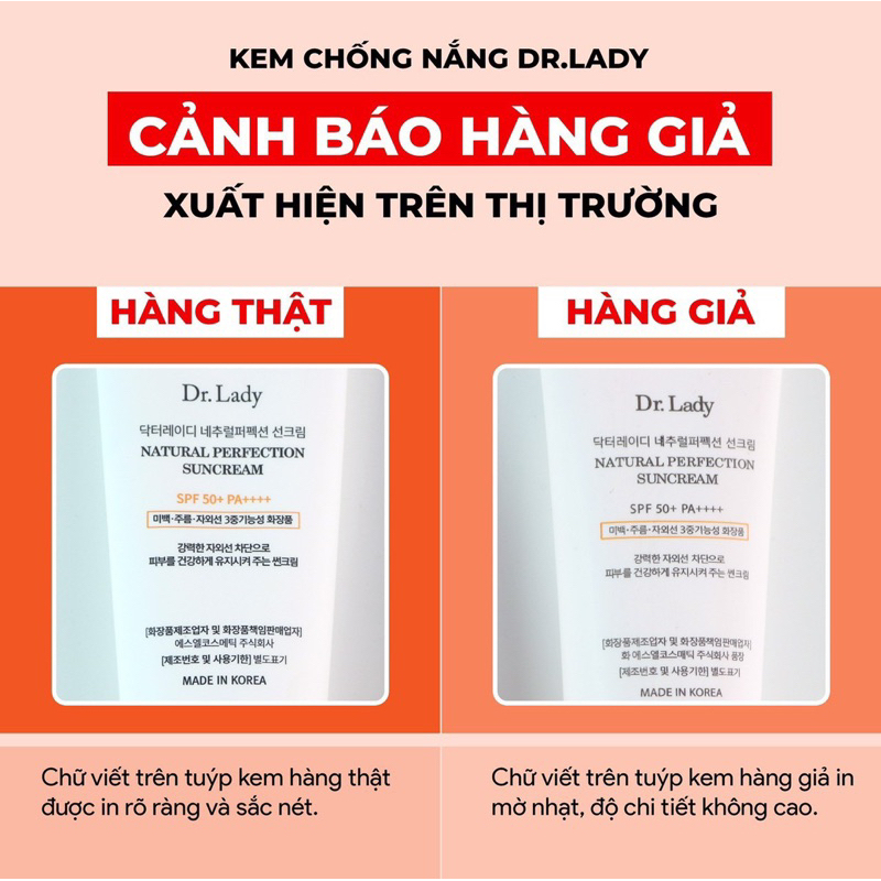 Kem chống nắng Dr Lady Suncream 60ml nâng tone, kiềm dầu
