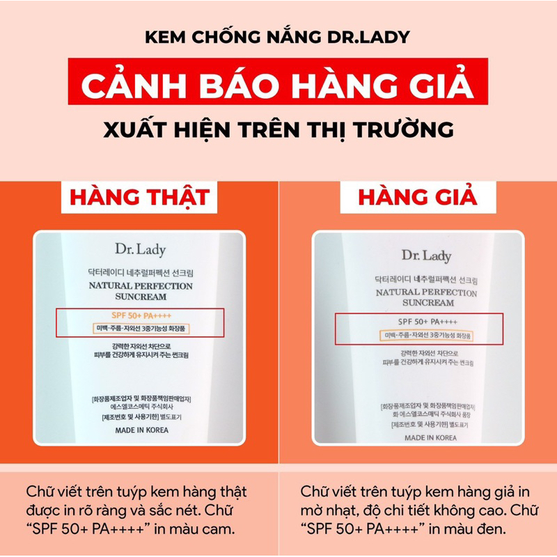 Kem chống nắng Dr Lady Suncream 60ml nâng tone, kiềm dầu