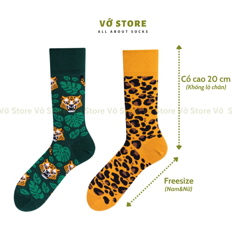 Tất Nam Nữ Mix&Match hoạt hình họa tiết EL LEOPARDO