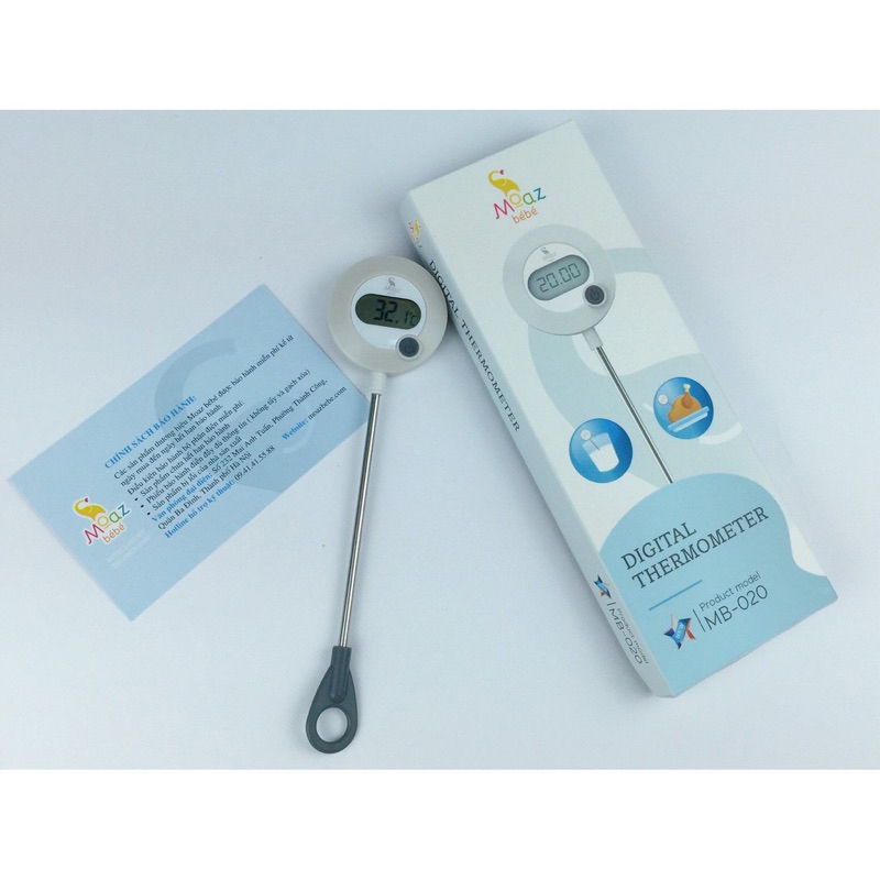 Que đo sữa, nhiệt kế đo sữa đo nước đo thực phẩm moaz bebe mb020 bảo hành chính hãng 12 tháng