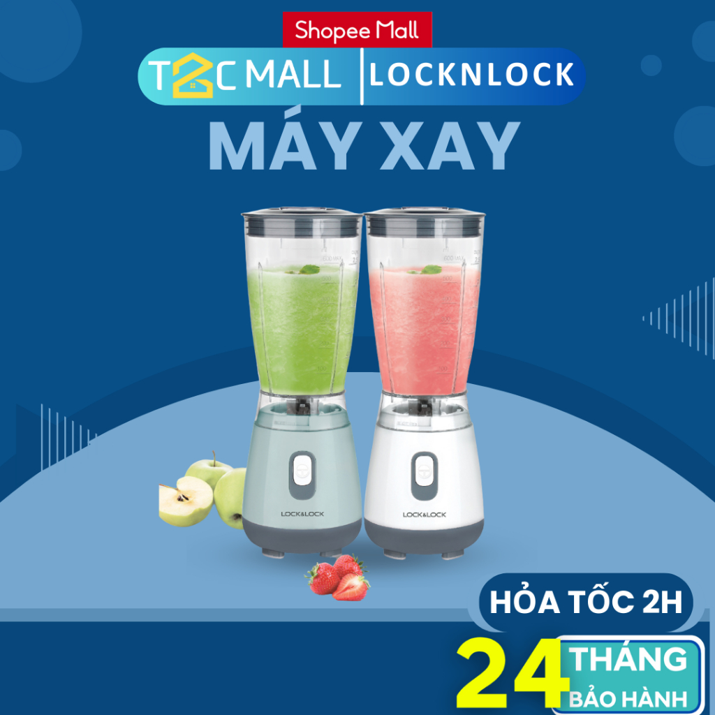 Máy Xay Sinh Tố LocknLock Đa Năng Nhỏ Gọn, Xay Được Đá 600ML EJM436 - T2Cmall