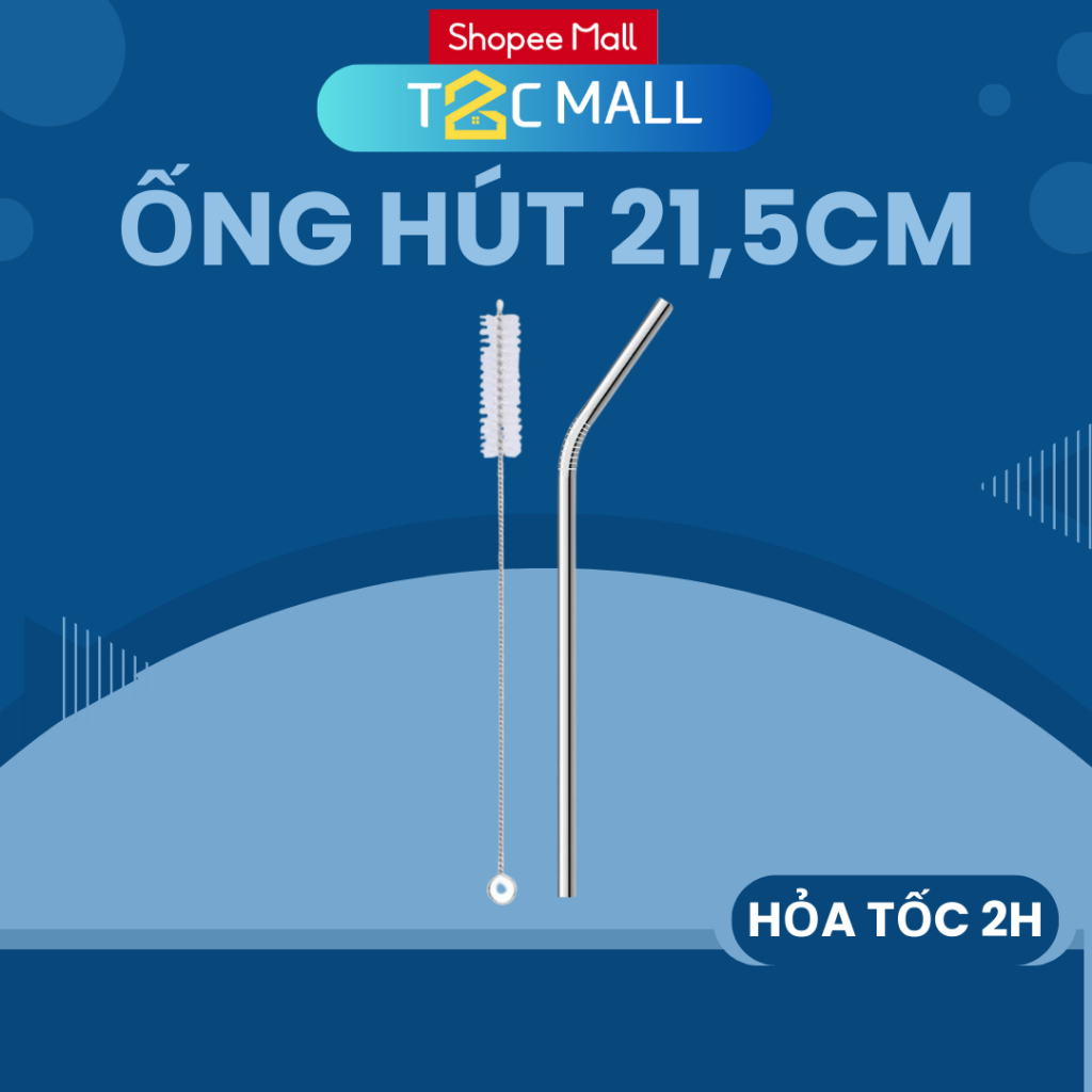 Ống Hút Inox Cong Và Cọ Rửa Ống Hút Cho Bình Giữ Nhiệt LocknLock- T2CMALL