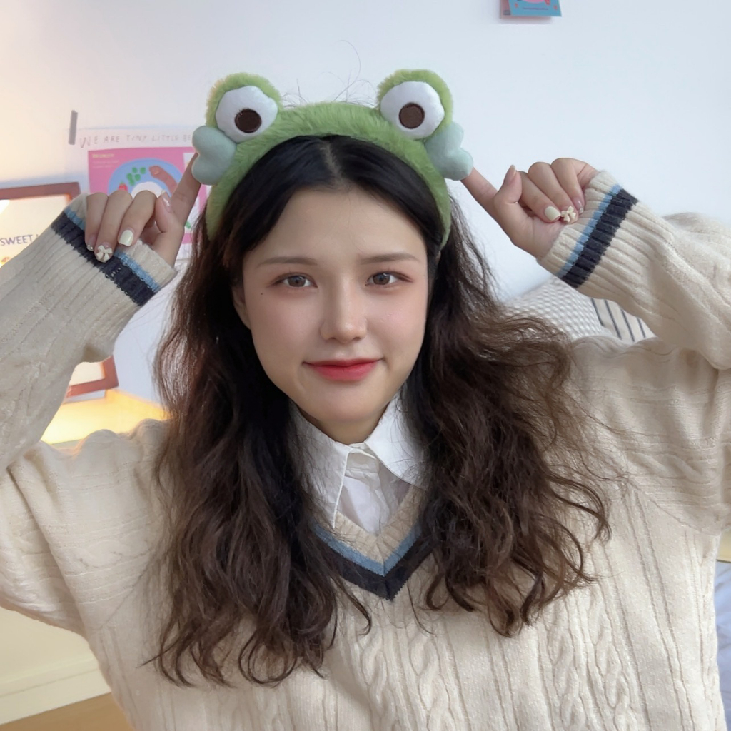 Băng Đô/ Bờm Cài Tóc Ếch Xanh Dễ Thương Dành Cho Bạn Gái