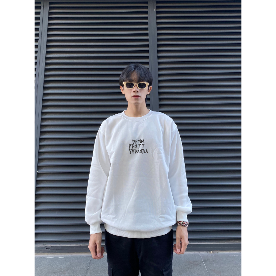 Áo dài tay trơn Nỉ Bông Unisex Monster X Street Mèo Demm Sweater Ulzzang cặp đôi nam nữ form rộng oversize Hàn Quốc