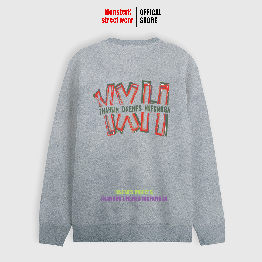 Áo dài tay trơn Nỉ Bông Unisex Monster X Street YHX Sweater Ulzzang cặp đôi nam nữ form rộng oversize Hàn Quốc