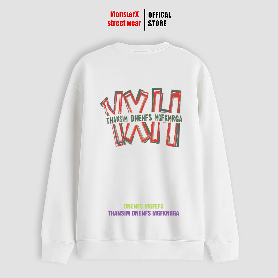 Áo dài tay trơn Nỉ Bông Unisex Monster X Street YHX Sweater Ulzzang cặp đôi nam nữ form rộng oversize Hàn Quốc