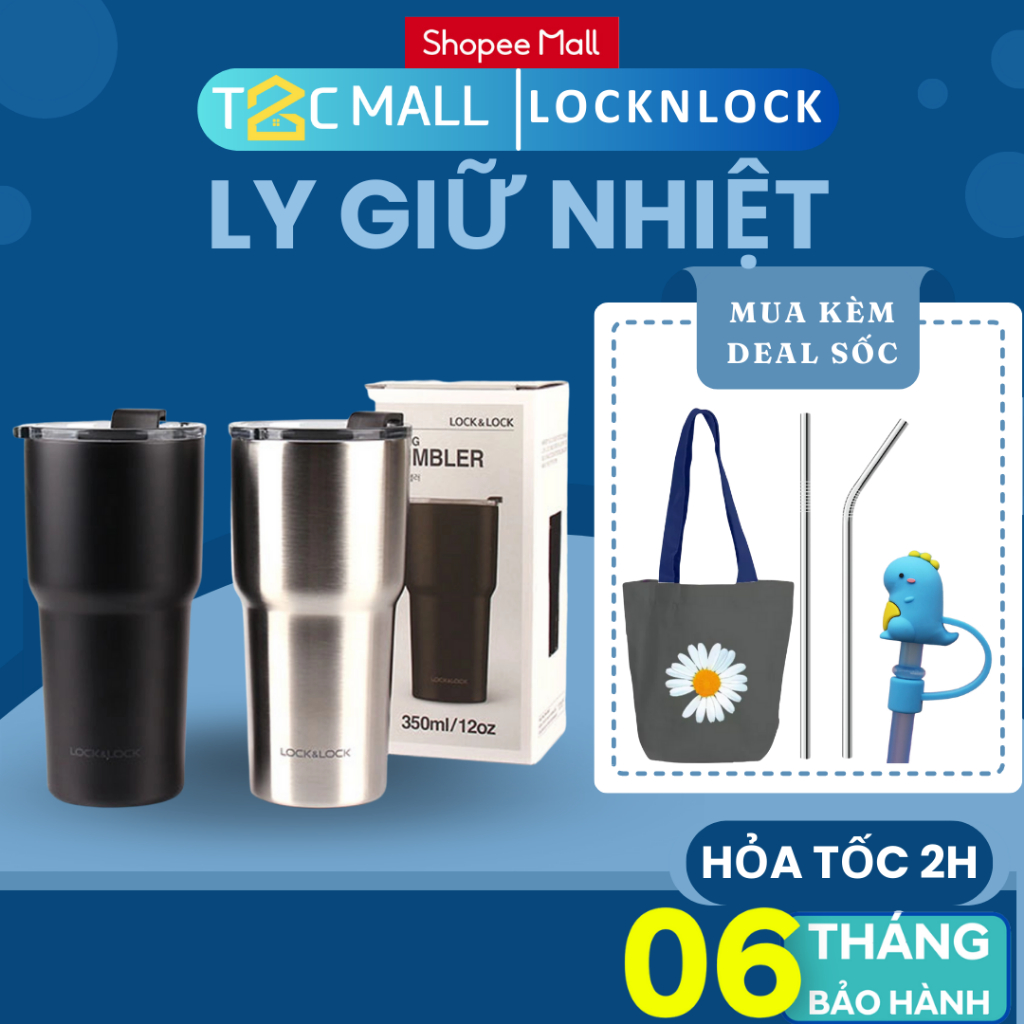 Ly Giữ Nhiệt Locknlock 350ML, cốc giữ nhiệt nhỏ gọn, màu đen Swing Tumbler lock&Lock LHC4179BLK - T2Cmall