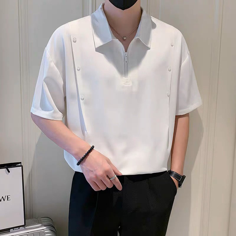 SƠ MI KIỂU HÀN QUỐC DÂY KÉO 3 MÀU TAY NGẮN VẢI LỤA CO GIÃN NHẸ MỊN MÁT KẾT NÚT THỜI TRANG TRẺ 561