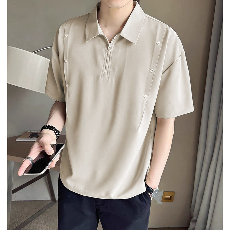 SƠ MI KIỂU HÀN QUỐC DÂY KÉO 3 MÀU TAY NGẮN VẢI LỤA CO GIÃN NHẸ MỊN MÁT KẾT NÚT THỜI TRANG TRẺ 561