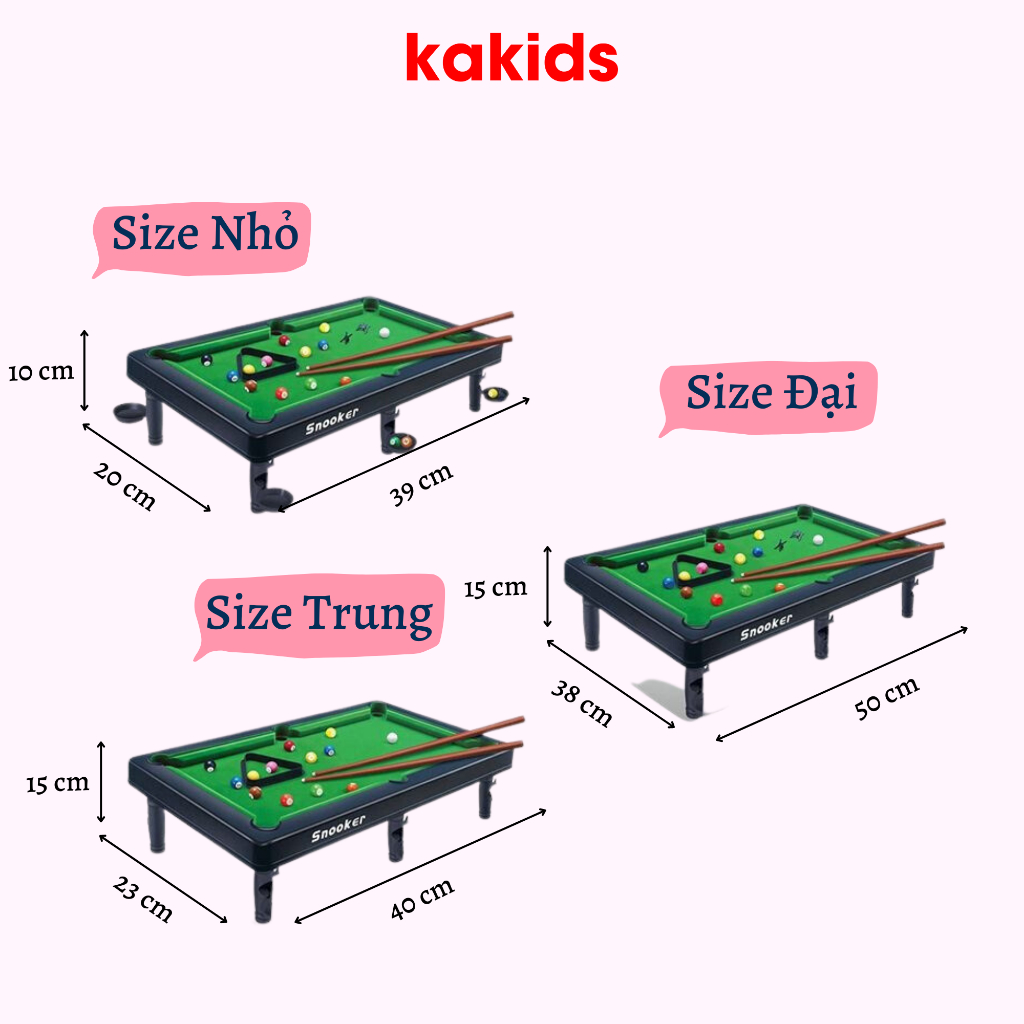 Bàn bi a mini mặt bàn bọc nỉ, bàn bida gồm 2 gậy 11 bi đánh số