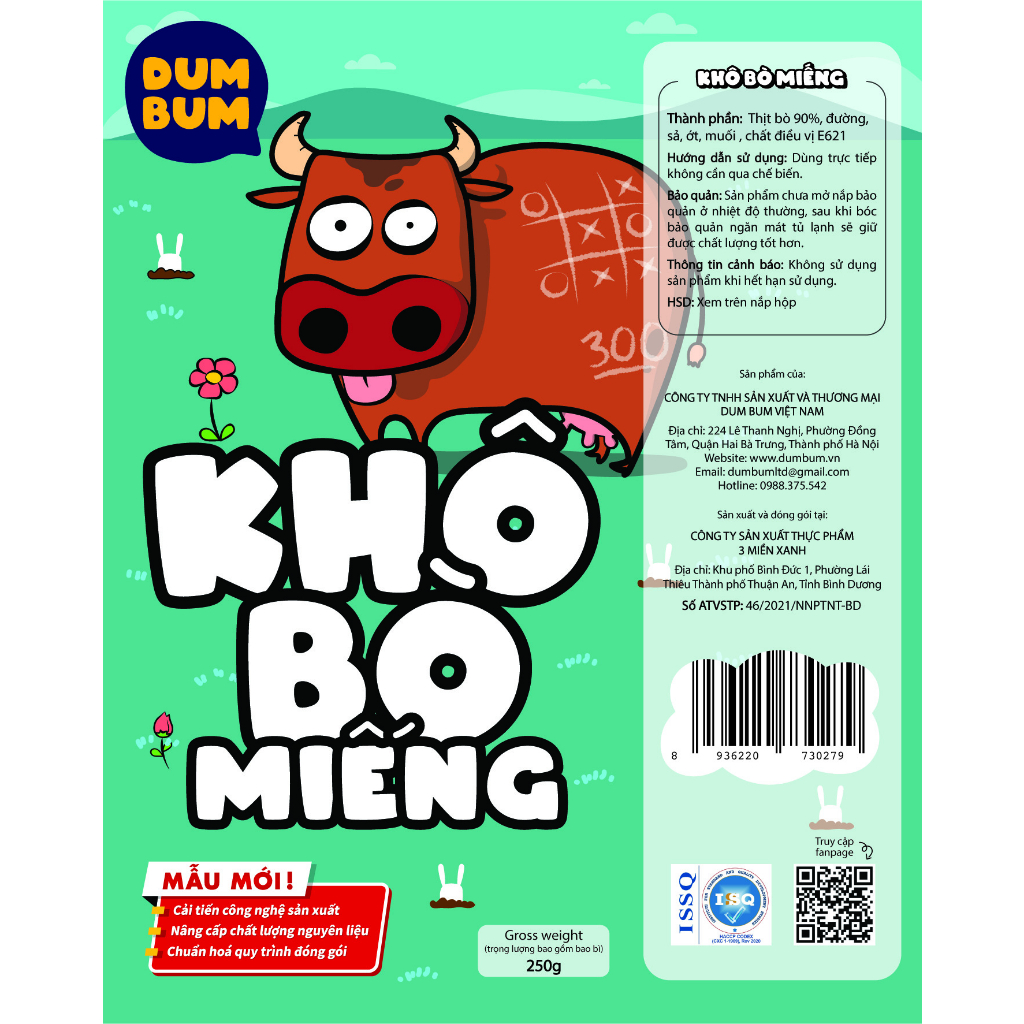 Khô bò miếng DumBum 250g đồ ăn vặt Sài Gòn