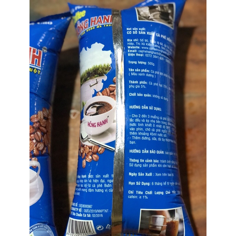 Cà phê Hồng Hạnh ,Xanh 500g .Cam 500g