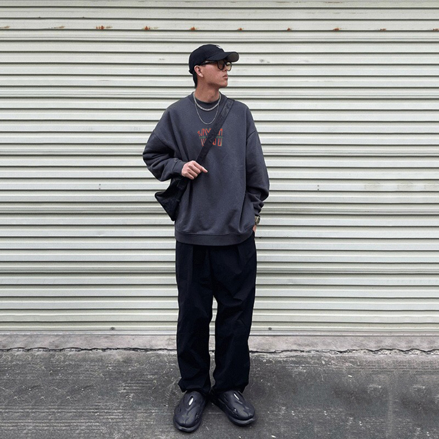 Áo dài tay trơn Nỉ Bông Unisex Monster X Street YHX Sweater Ulzzang cặp đôi nam nữ form rộng oversize Hàn Quốc