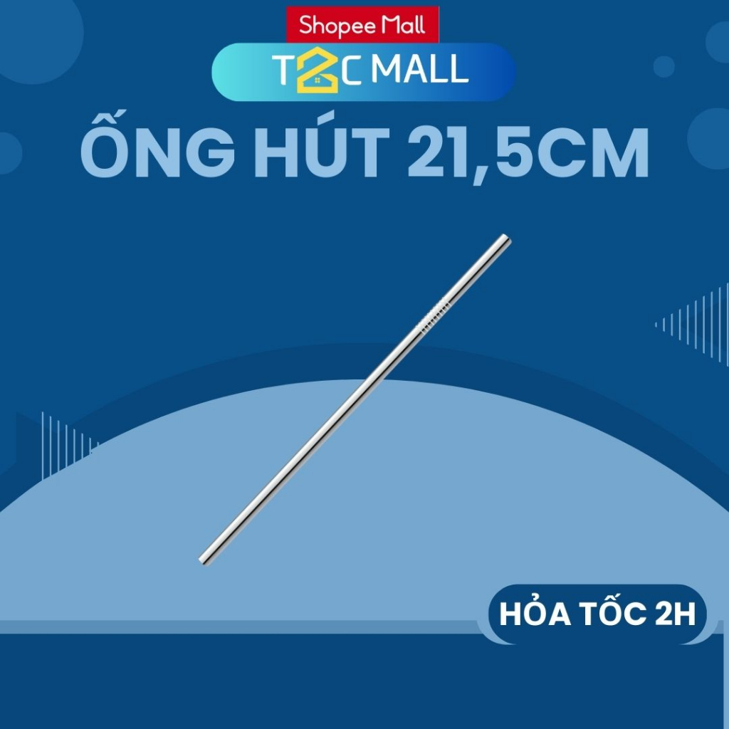 Ống hút inox thẳng 21,5cm dùng cho bình và ly nước LocknLock- T2CMALL