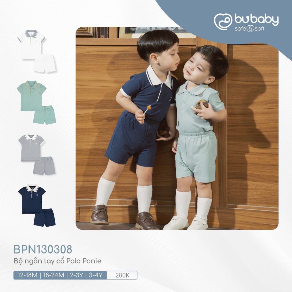 Bu baby - Bộ ngắn tay cổ Polo Ponie BPN130308