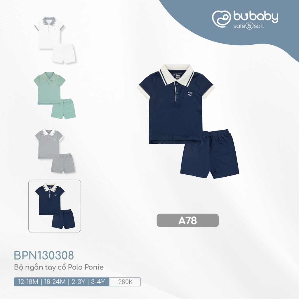 Bu baby - Bộ ngắn tay cổ Polo Ponie BPN130308