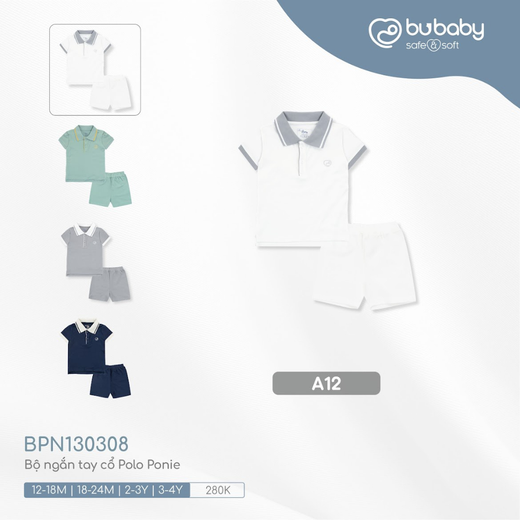 Bu baby - Bộ ngắn tay cổ Polo Ponie BPN130308
