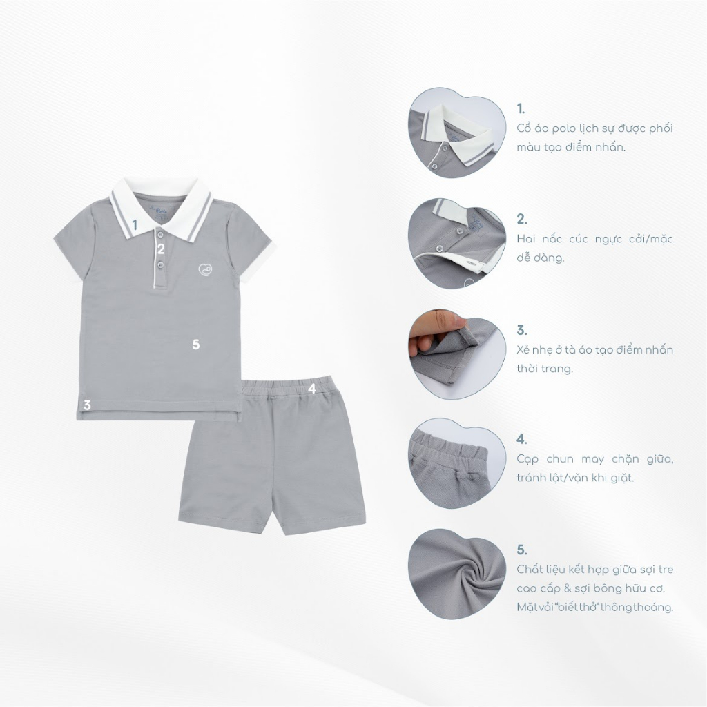 Bu baby - Bộ ngắn tay cổ Polo Ponie BPN130308