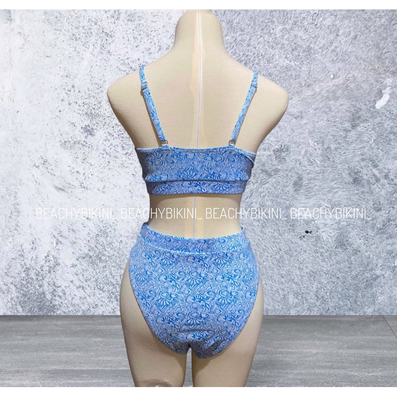 Set bikini 2 mảnh hoạ tiết cạp cao