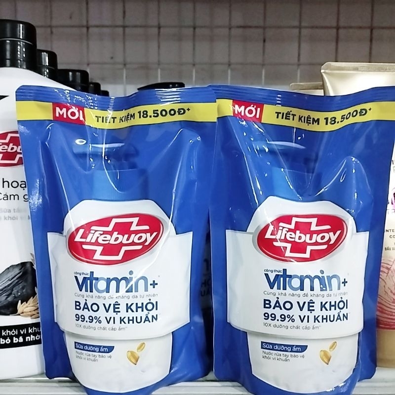 Nước rửa tay lifebuoy túi 400g loại bỏ tất cả các vi khuẩn bám vào da tay.
