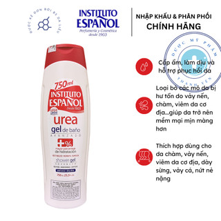 Gel tắm dưỡng ẩm, giảm khô ngứa Instituto Espanol Urea Shower Gel 750ml dành cho da chàm, vảy nến, viêm da cơ địa