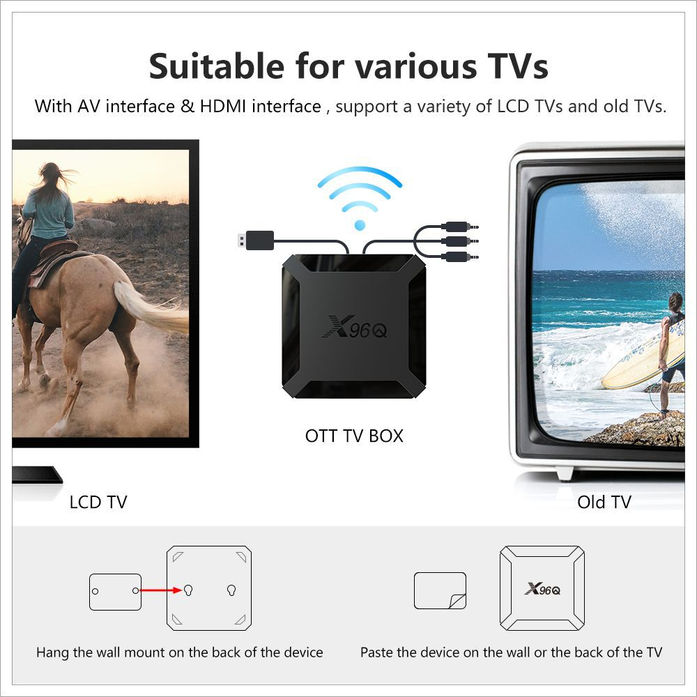Tivi Box / Android box X96Q - Xem 200 kênh truyền hình miễn phí - Youtube không quảng cáo