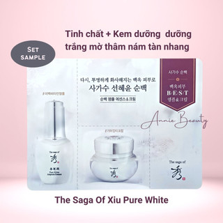 Cặp tinh chất, kem dưỡng trắng The Saga Of Xiu Pure White dưỡng trắng, câp ẩm, cải thiện sắc tố da