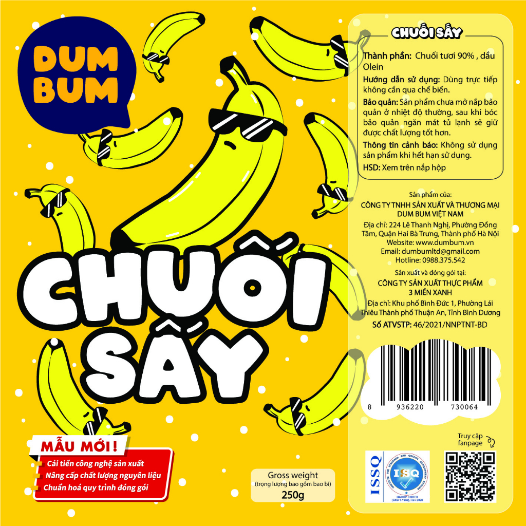 Chuối sấy giòn DumBum 250g đồ ăn vặt Sài Gòn