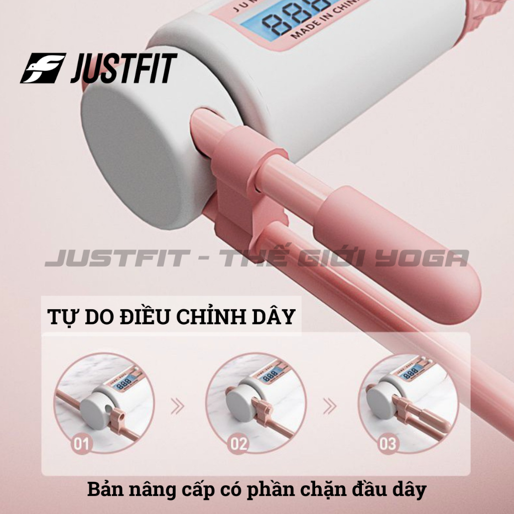 Dây nhảy ĐẾM SỐ JUSTFIT  không dây giảm cân, bóng to, có calo, đếm vòng, có tạ tập yoga, gym, thể dục