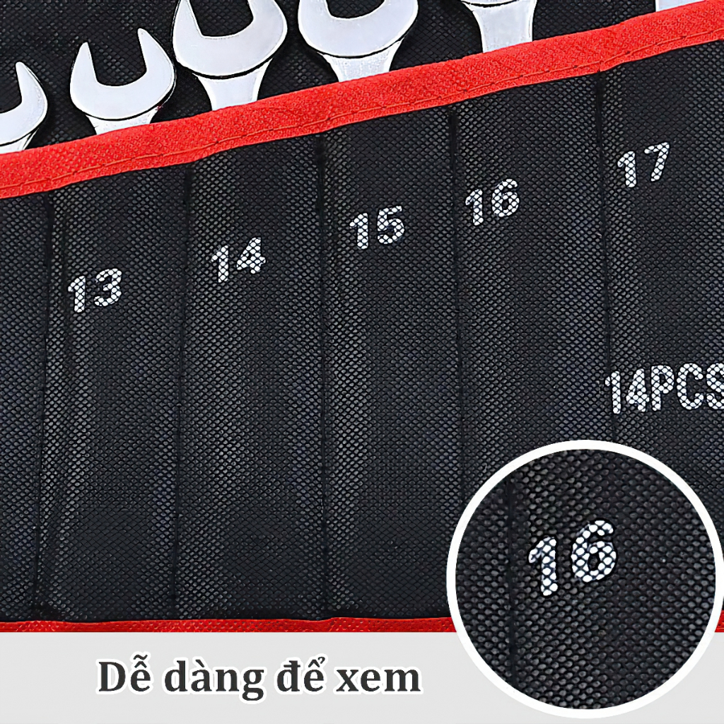 Bộ cờ Lê 8-24 YEII 14 CHI TIẾT  khóa vòng miệng