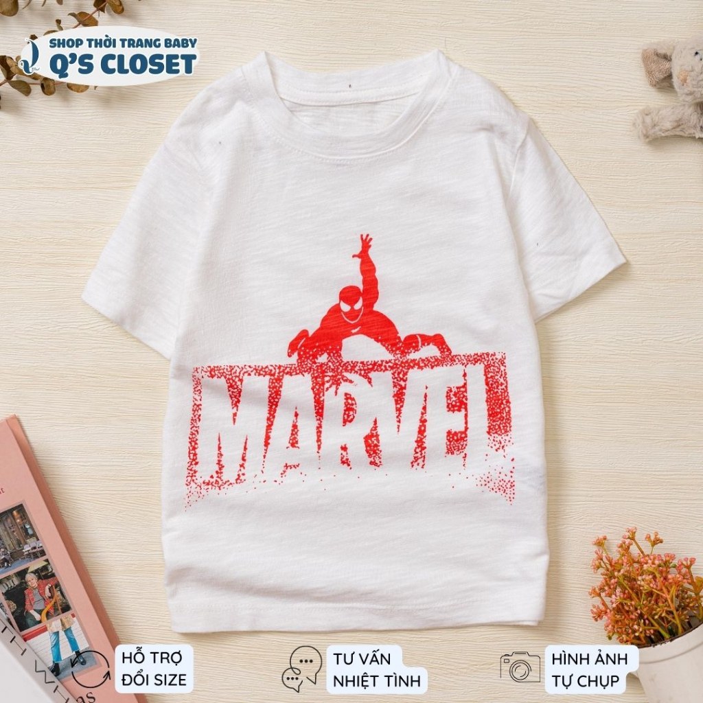 Áo thun in hình cổ tròn tay ngắn chất vải cotton xược thoáng mát dành cho bé từ 11kg-54kg