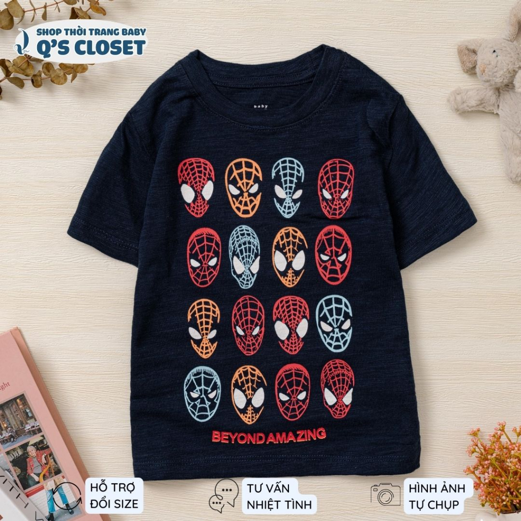 Áo thun in hình cổ tròn tay ngắn chất vải cotton xược thoáng mát dành cho bé từ 11kg-54kg