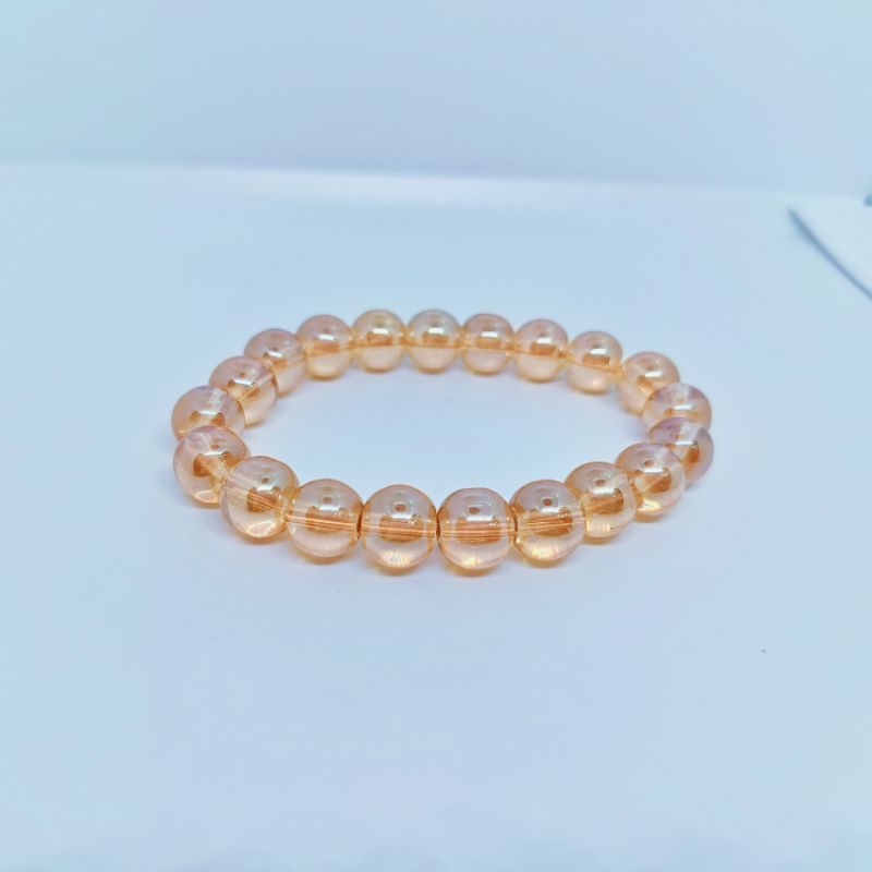 Vòng tay chuỗi pha lê - thủy tinh vàng