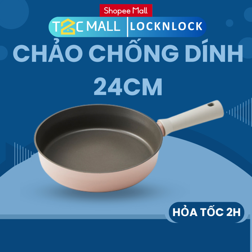 Chảo chống dính Suit IH LocknLock dùng được bếp từ có tay cầm cách nhiệt tốt CSU1243PIK size 24cm - T2CMALL