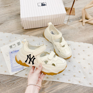 Giày mlb bigball chunky mask ny , giày mlb quai dán thể thao mlb nâu kem la chunky new york yankees