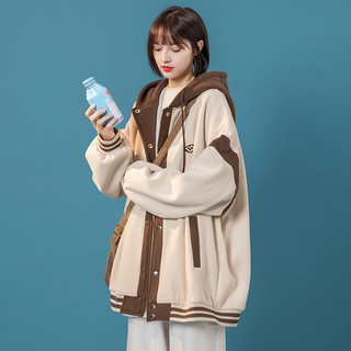  Áo khoác Bomber mũ trùm đầu Hoodie nỉ bông cúc bấm nam nữ Vintage FKZ Unisex 