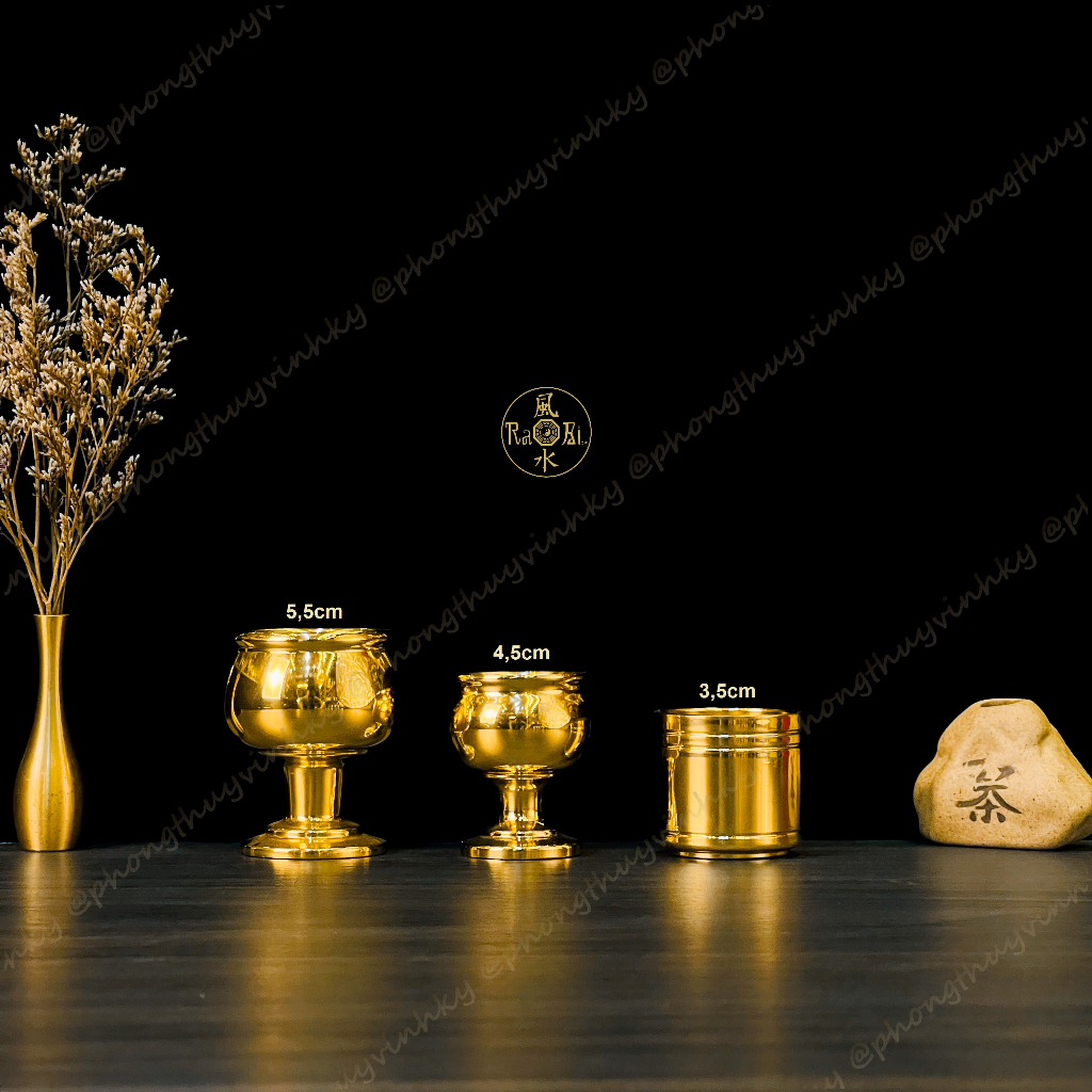 Ly Thờ Trơn - Chung Nước - Vật Phẩm Thờ Cúng Đồng Vĩnh Tiến Chất Lượng Cao