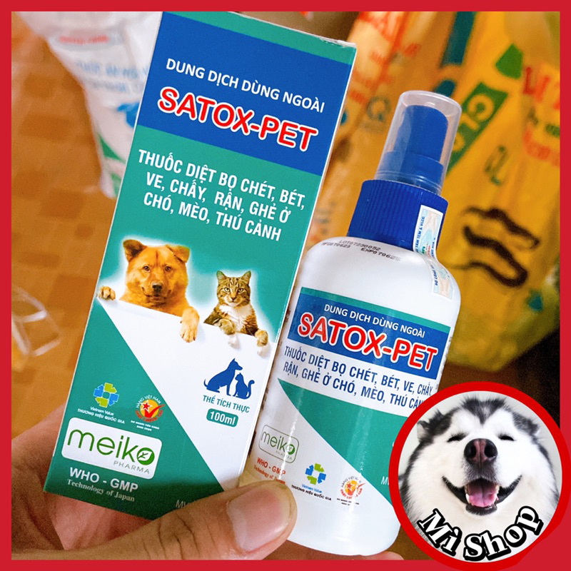Santox Pet chai xịt ve, rận, bọ chét ở chó mèo 100ml