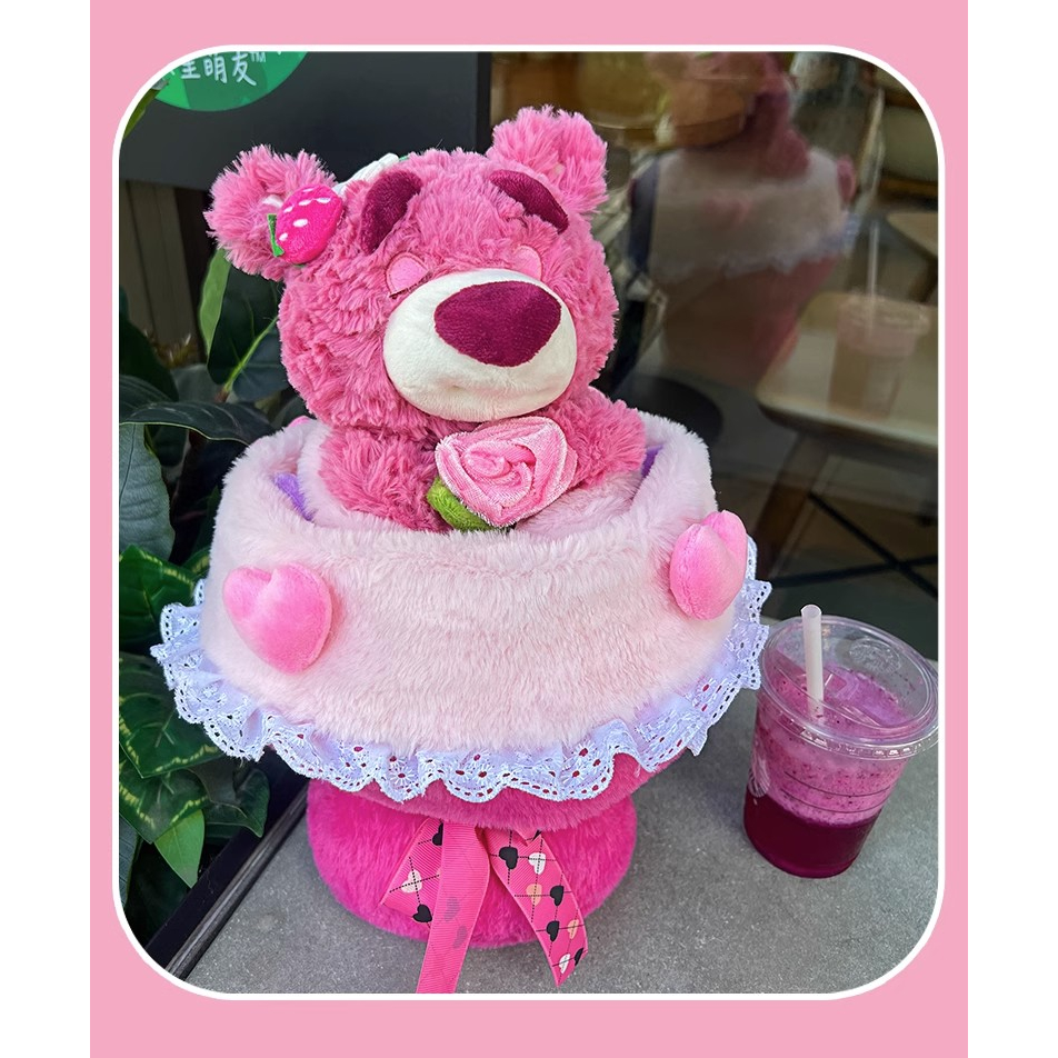🌷hàng giao ngay🌷☋Bó hoa biến hình gấu dâu dễ thương Hoạt hình mô phỏng Hoa búp bê sang trọng