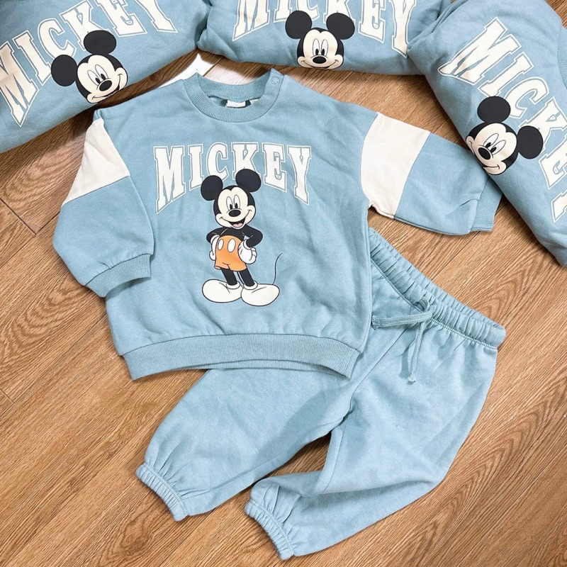 Bộ nỉ dài tay HM auth cho bé trai săn sale 10-18kg