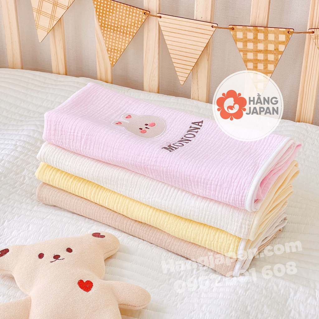 Chăn Gạc Kiêm Khăn Tắm 2 Lớp Cao Cấp MONONA Kích Thước 85x135cm Chất Liệu An Toàn Cho Da Bé Chính Hãng