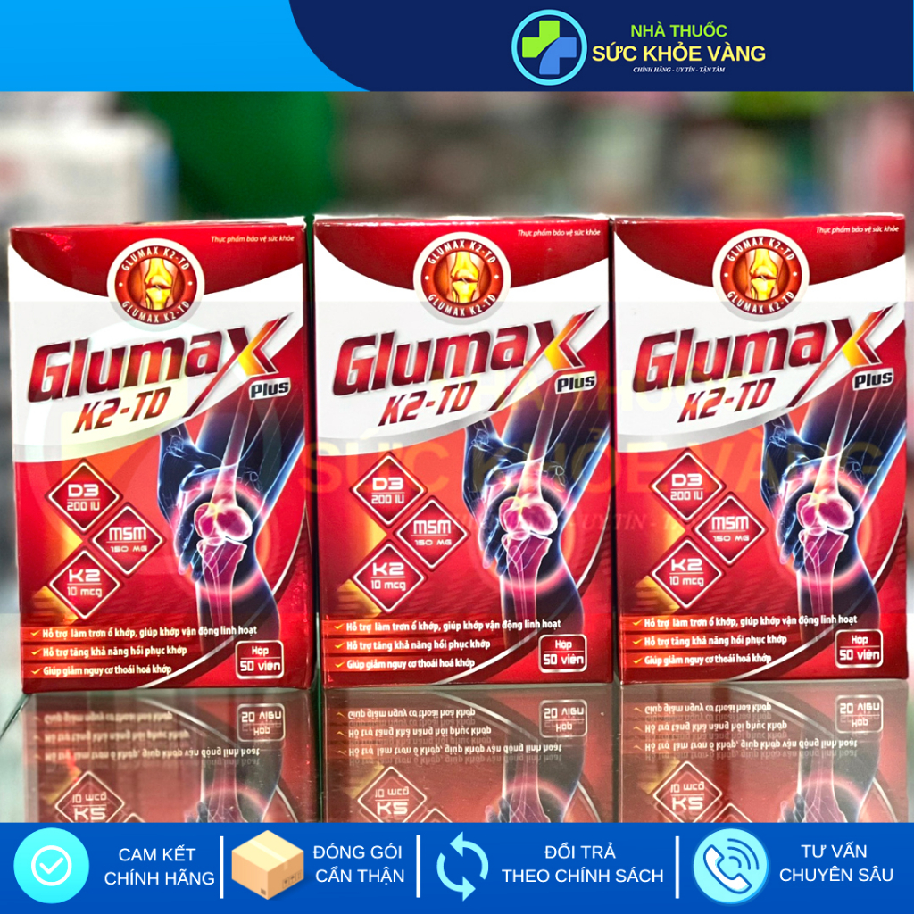 Glumax K2-TD Plus - Viên Uống Xương Khớp, Giúp Hỗ Trợ Phục Hồi Chức Năng Sụn Khớp
