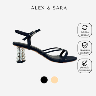 Giày cao gót nữ Cheryl Sandal gót 6cm đính đá sang trọng, thanh lịch thiết kế thời trang ALEX & SARA| AL78