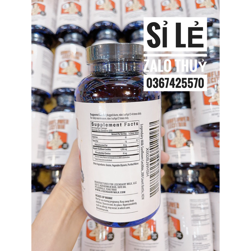 Viên uống chống tắc tia sữa  Organic Legendairy Milk Sunflower Lecithin